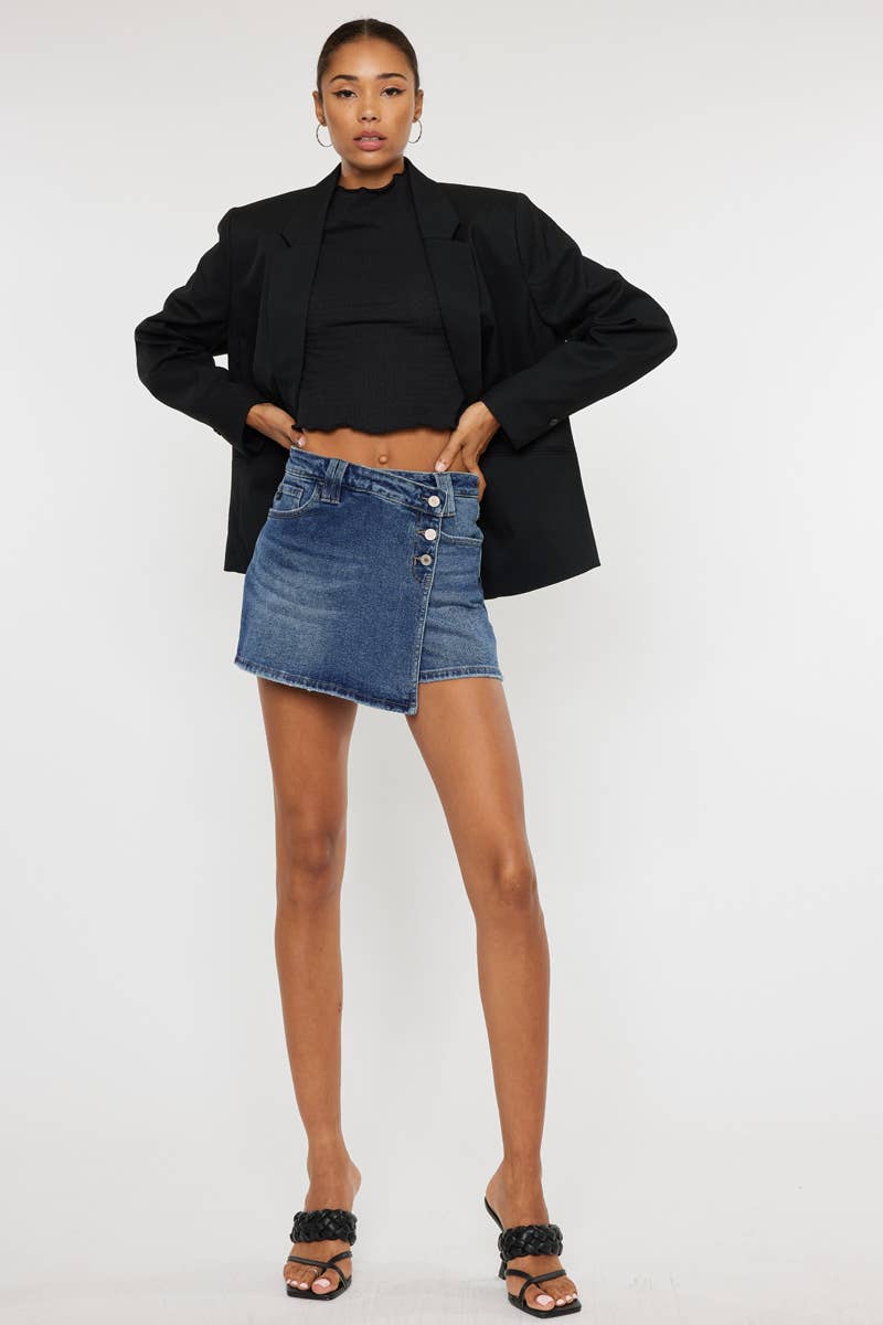 KANCAN CROSS OVER DENIM SKORT