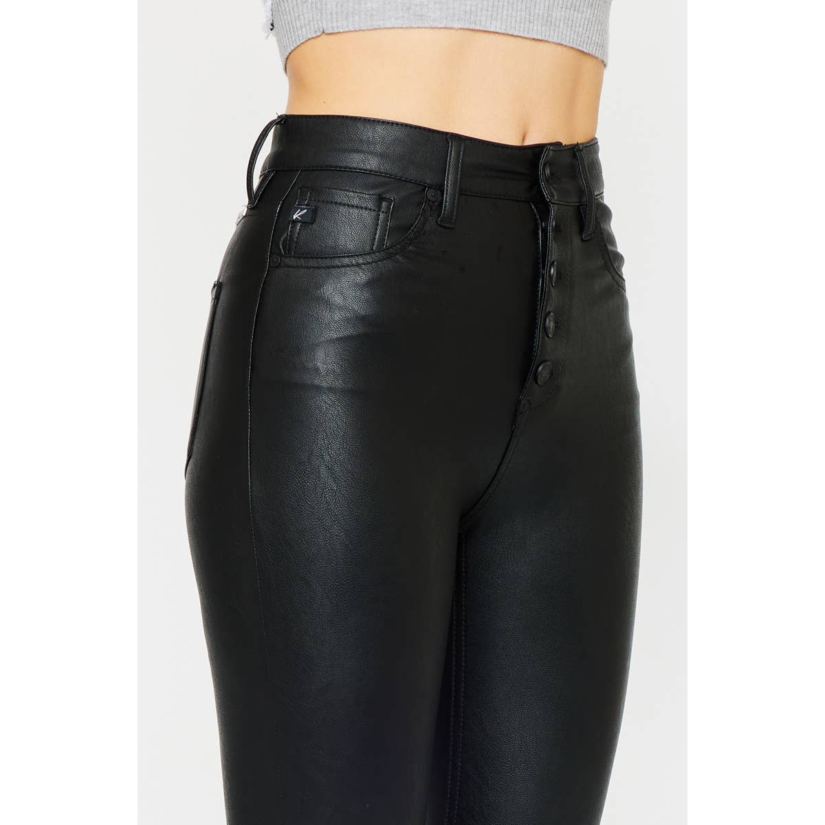KANCAN LEATHER BOOTCUT JEANS