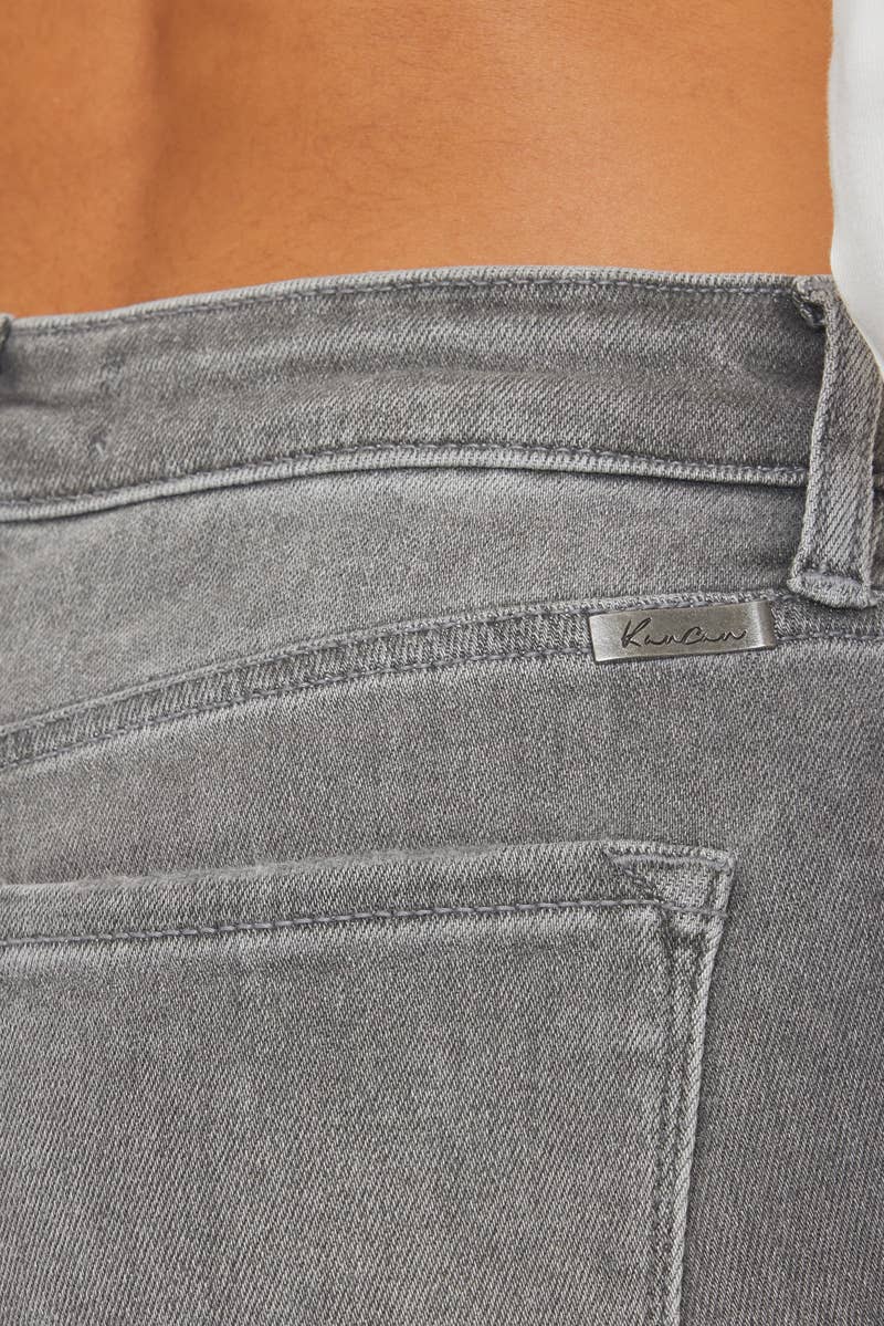 KANCAN GREY BUTTON UP DISTRESSED JEANS