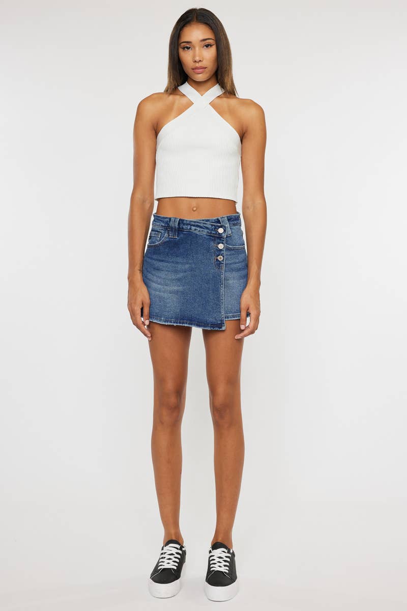 KANCAN CROSS OVER DENIM SKORT