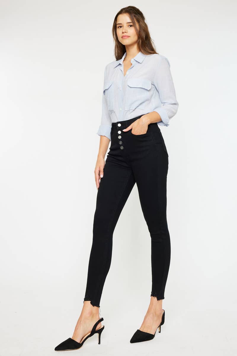 KANCAN BUTTON DOWN BLACK JEANS