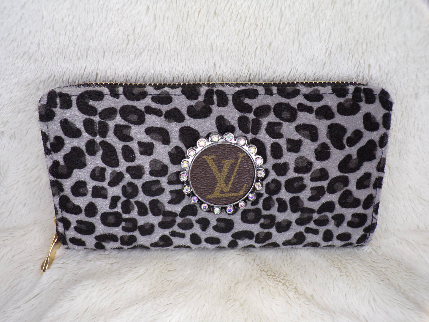 UPCYCLED LV WALLET DIAMOND CHEETAH PRINT