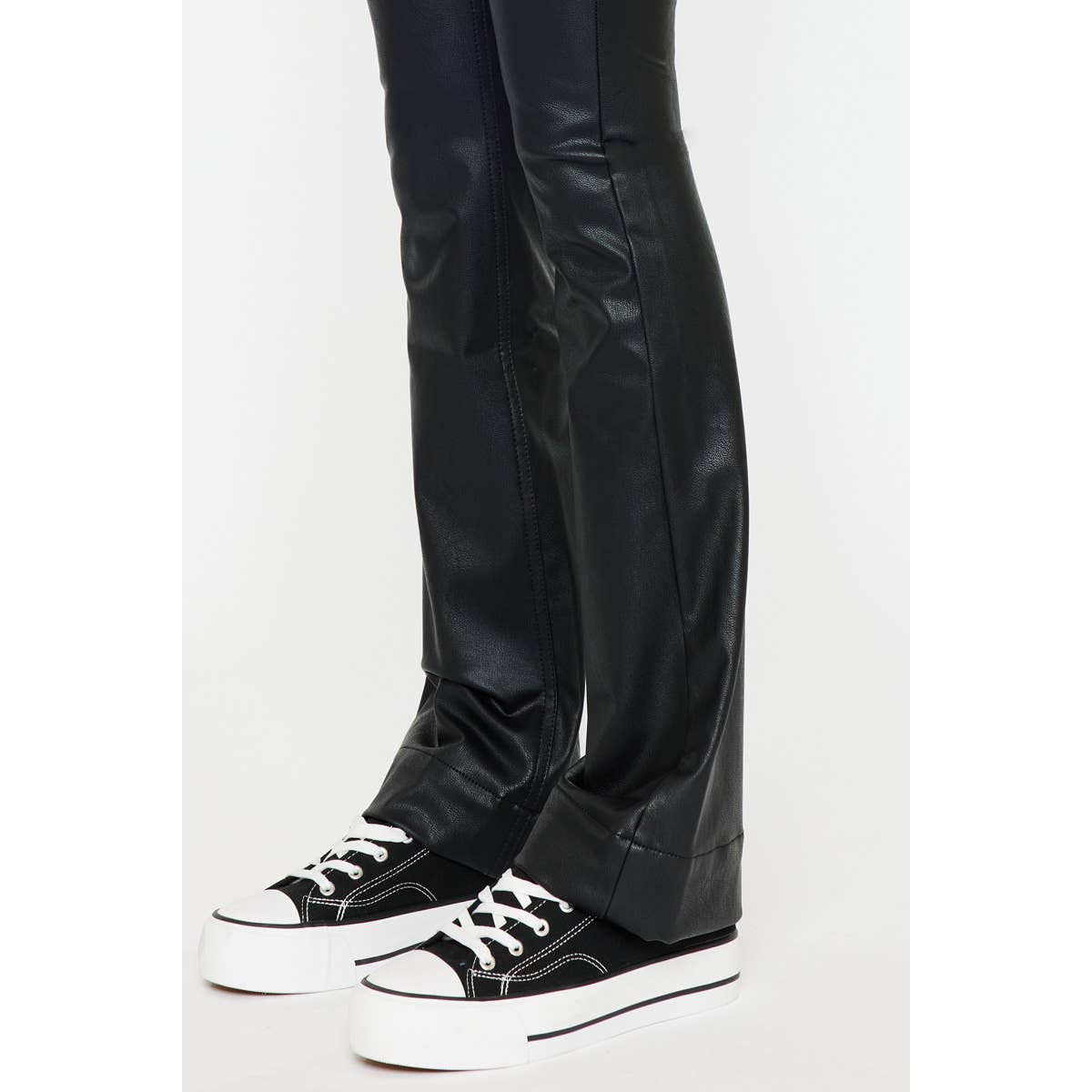 KANCAN LEATHER BOOTCUT JEANS