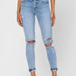 VERVET HIGH RISE BUTTON UP ROLLED CUFF SKINNY JEANS