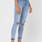 VERVET HIGH RISE BUTTON UP ROLLED CUFF SKINNY JEANS