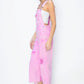 RISEN ACID PINK HIGHRISE DISTRESSED OVERALL