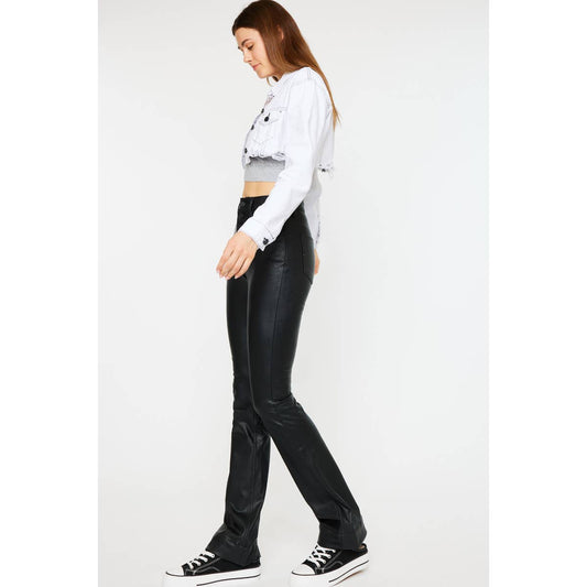 KANCAN LEATHER BOOTCUT JEANS