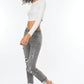 KANCAN GREY BUTTON UP DISTRESSED JEANS