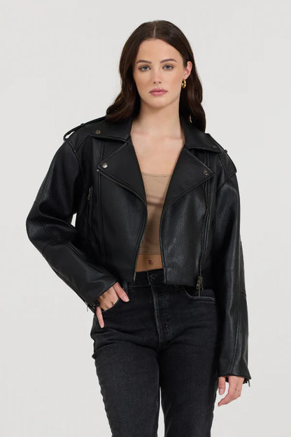 HELLO MOTO LEATHER JACKET