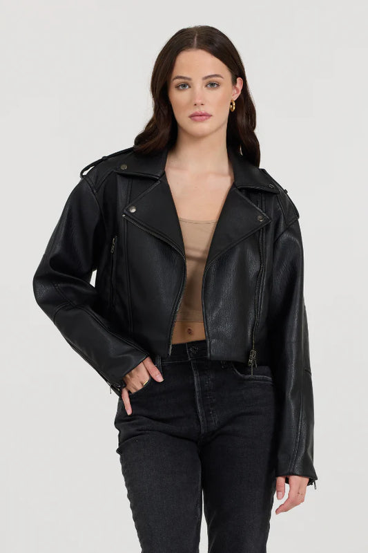 HELLO MOTO LEATHER JACKET