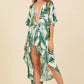 RAINFOREST LEAF PRINT SCRUNCHED COVERUP