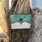UPCYCLED TURQUOISE COWHIDE FRINGE PURSE